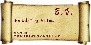 Borbély Vilma névjegykártya