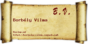 Borbély Vilma névjegykártya